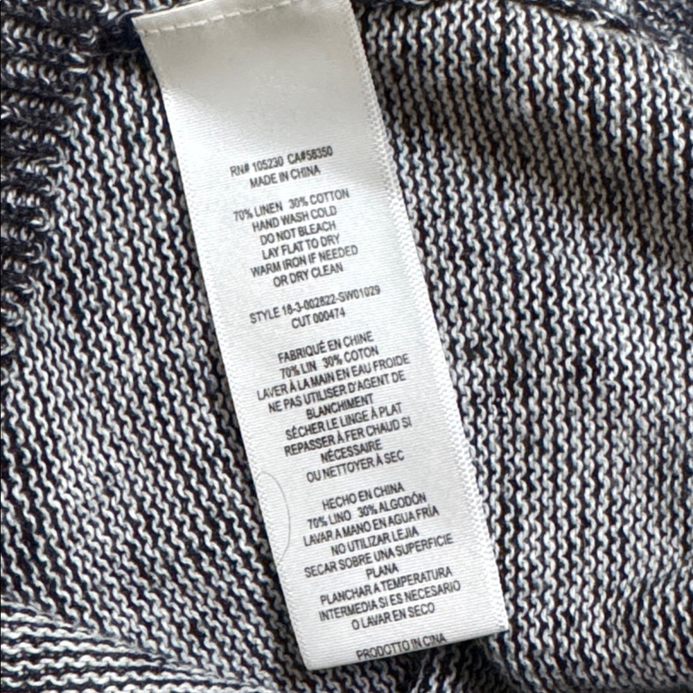 Joie Gadelle blue gray linen blend off-shoulder button detail knit sweater XS - Picture 13 of 15